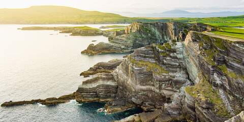 Amazing wave lashed Kerry Cliffs, widely accepted as the most spectacular cliffs in County Kerry,...