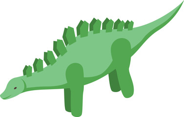 Green stegosaurus walking, a herbivorous dinosaur from the late jurassic period, known for its plates and spikes © ylivdesign