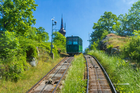 Small funicular in the Skansen Park in Stockholm, Sweden