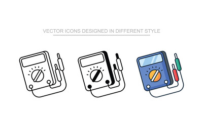 Tester icons set in different style with white background
