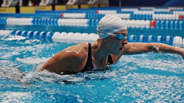 Swimmer in Butterfly Stroke