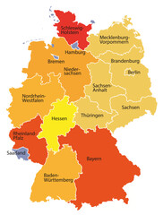 Naklejka premium map of germany with highlighted