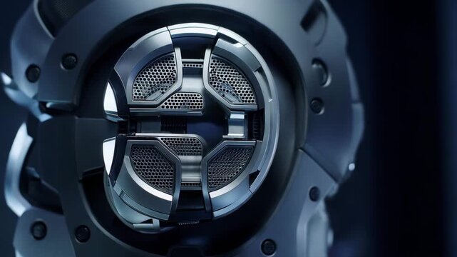 Humanoid robot ear with layered acoustic sensors and perforated metal design