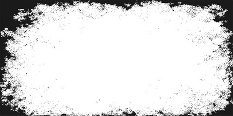 Fototapeta premium A dark grunge frame featuring a black ink splat border and spray paint texture creates a dirty vector illustration with artistic splash stains and splatter drops on a paper background pattern