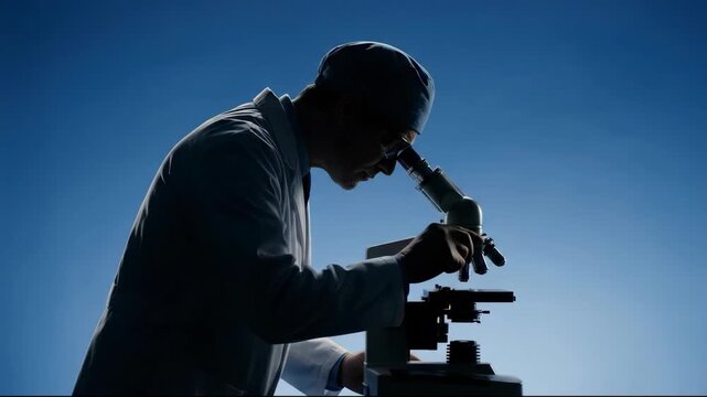 Scientist microscope laboratory research discovery medical researcher lab technician examination