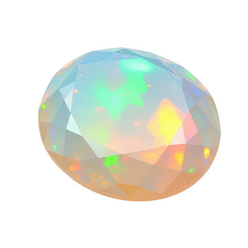 A beautiful white opalite stone with a green center, suitable for jewelry or decorative purposes