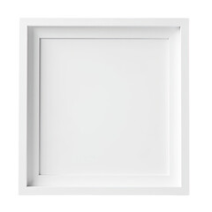 Obraz premium A simple white picture frame sits on a white background, ideal for displaying a treasured photo or artwork