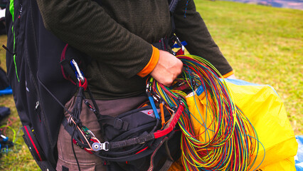 Parapent flying over the sky. World Capital of Free Flight. Governor Valadares. Championship of parapent. © Jobe