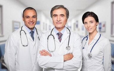 Fototapeta premium Doctors Standing in modern Hospital room
