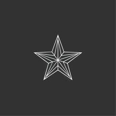 Obraz premium Minimalist vector star icon with geometric lines, ideal for branding, app interfaces, web design, or decorative elements.