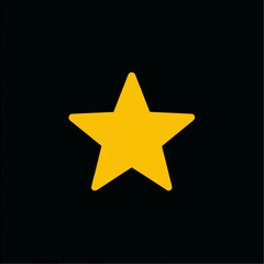 Obraz premium Yellow star vector icon on a solid black background. Minimalist graphic design element.