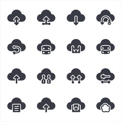 Obraz premium Cloud Computing Network Data Icons