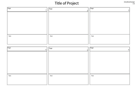 Storyboard for Children's Book - Blank Template - Adobe Illustrator File - Open and draw in illustrator or print out 