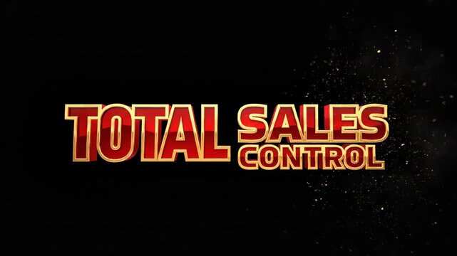 Total Sales Control Dramatic Text Animation Fiery Explosion Sparking Particles Dynamic Motion Graphic
