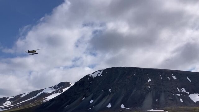 Floatplane Rushes over Remote Alaskan Lake