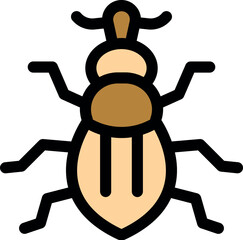 Fototapeta premium Bark beetle icon in filled outline style, representing forest pests and tree damage