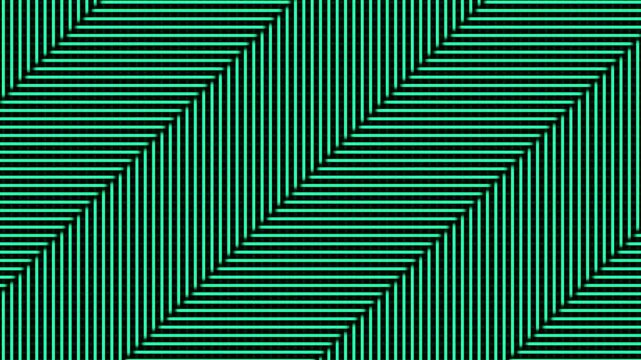 Abstract teal diagonal stripe pattern with sharp geometric precision. Parallel lines create optical illusion and dynamic visual movement. Modern minimalist background design on black surface.