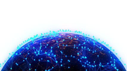 map location tracking World Network Internet Earth Cyber Security Broadband Space Ai Networking System with Plexus Glow Lines, Wave Connection Particles Dots Digital Network Communication Technology