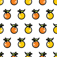 Cartoon Orange Fruit Seamless Pattern Design