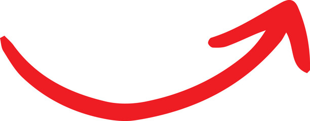 Obraz premium Red Curved Arrow Icon – Creative Direction Symbol Vector Design