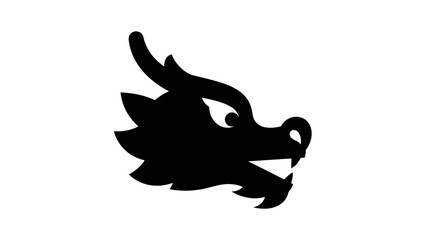 A black silhouette of a dragon head.