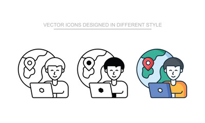 Work From Anywhere vector icon stock isolated on white sheet