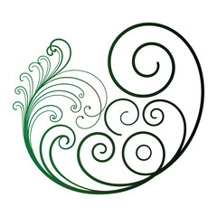 Abstract floral ornament vector design with decorative swirls and leaves