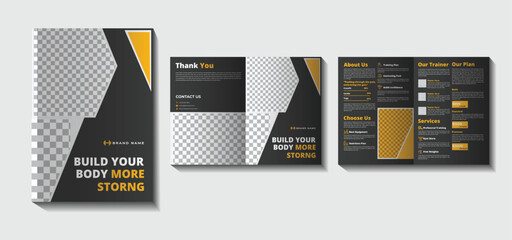 Fitness and Gym Business Brochure Template with Sporty Design