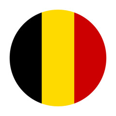 Fototapeta premium Round icon with the image of the flag of Belgium on a transparent background. SVG. Vector graphics