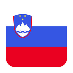 Square icon with the image of the Slovenian flag on a transparent background. SVG. Vector graphics