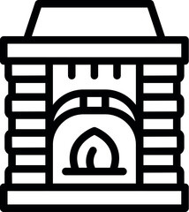 Naklejka premium Fireplace burning with a cozy fire, providing warmth and comfort in a home setting