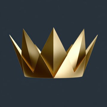 minimalist queen esther crown, a contemporary golden crown icon for queen esther stands out against a matte charcoal background with clean, geometric shapes pure gold, no jewels professional d