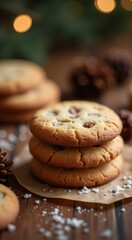 A bunch of christmas spiced cookies on a table