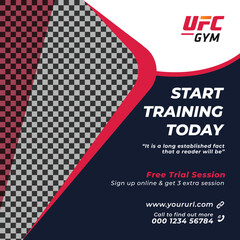 Modern Creative Fitness and Gym Social Media Post Banner Template Design