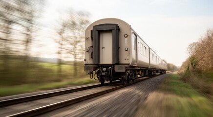Train that is traveling down the tracks