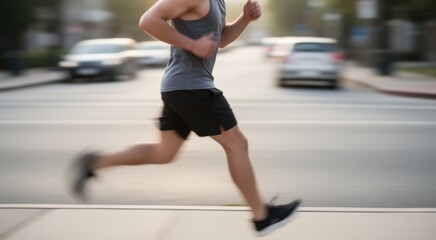 Man running on the street