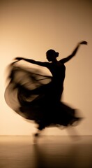 Woman in a long dress dancing