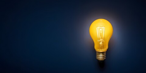 Light yellow Bulb Idea Concept for Business, Creativity, Innovation and Problem Solving