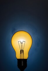 Light yellow Bulb Idea Concept for Business, Creativity, Innovation and Problem Solving