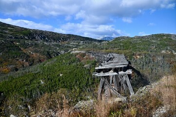 an abandoned train trestle in Alaska