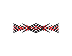 Obraz premium Vibrant red and black tribal pattern design element