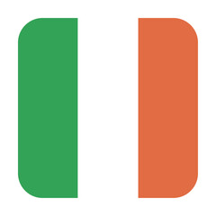Square icon with the image of the Ireland flag on a transparent background. SVG. Vector graphics