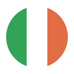 Round icon with the image of the Ireland flag on a transparent background. SVG. Vector graphics