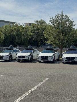 Orlando, Florida, USA, June 18, 2025: Waymo, formerly the Google self-driving car project, parked in Orlando.