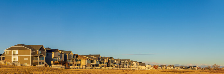 Colorado Living. Aurora, Colorado - Denver Metro Area Residential Winter Panorama with newly constructed houses
