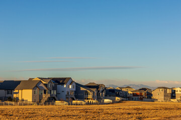 Colorado Living. Aurora, Colorado - Denver Metro Area Residential Winter Panorama with newly constructed houses