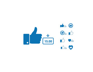 Obraz premium Social media engagement metrics with thumbs up icons and likes