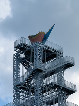Atlanta, Georgia, USA, June 23, 2025: The "Atlanta Olympic Cauldron Tower" is the centennial Olympic stadium cauldron, which was part of the 1996 Summer Olympics opening ceremony.