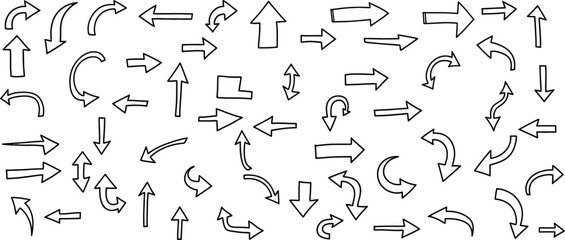 Obraz premium Hand drawn arrow collection diverse set of hand drawn arrows for creative projects
