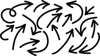 Obraz premium Hand drawn arrow collection diverse set of hand drawn arrows for creative use